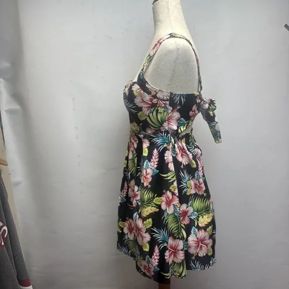 Pure Hype Dress Womens Small Black Floral Sleeveless . Summer Dress. - Picture 3 of 9